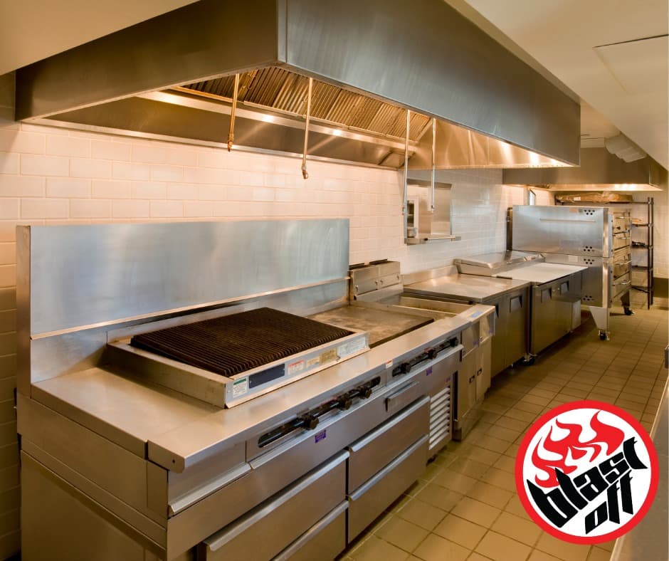 Commercial kitchen cleanup background